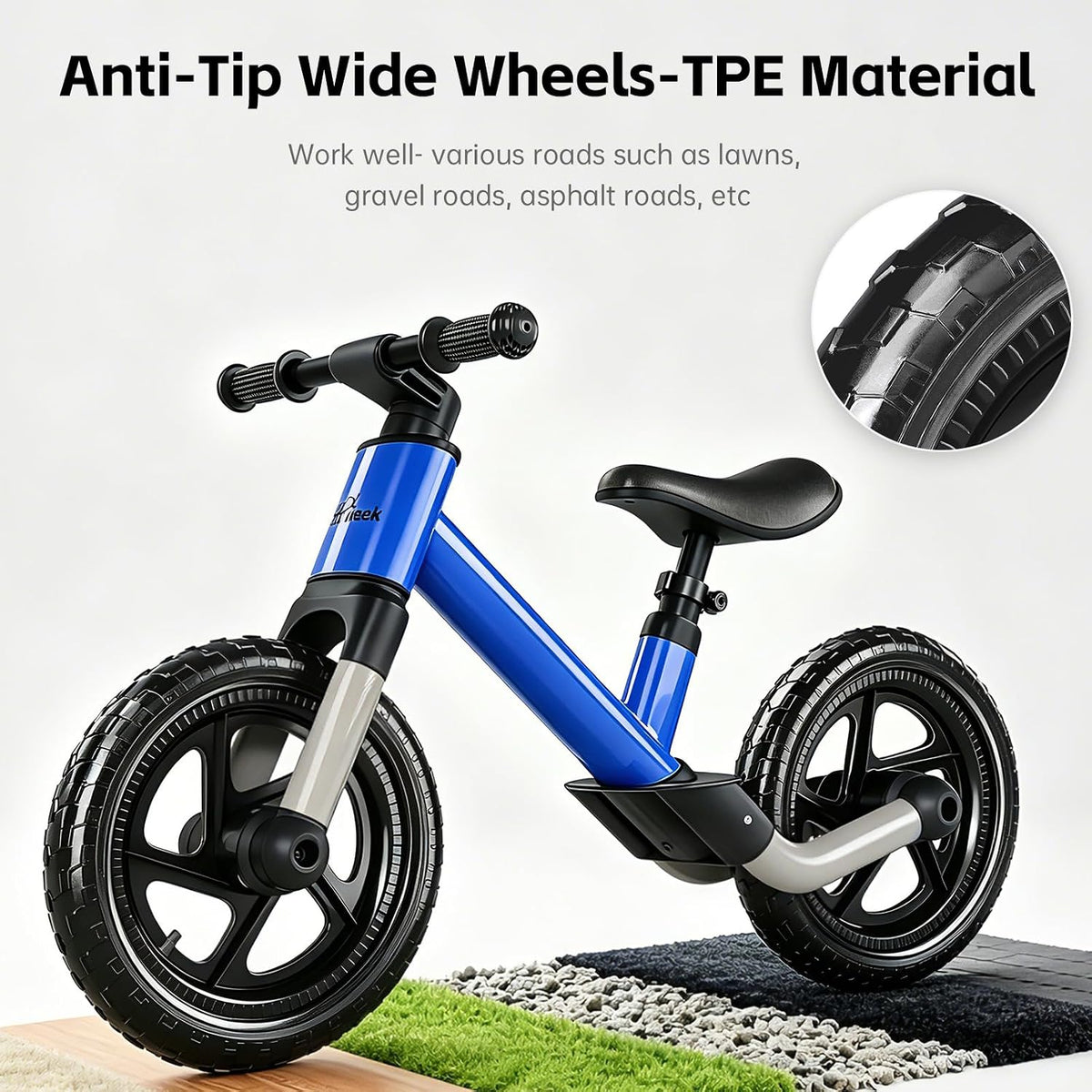 Toddler Balance Bike for 3-5 Year Old 12” No Pedal Training Bike Toys - Bk271-blue - image 4