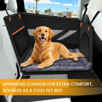 Large Dog Car Seat Half Back Seat Extender with Hard Bottom – Essentials for Dogs - Black / Large - image 3
