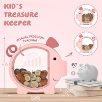Summidate Pink Piggy Bank for Kids Girls - Pink Piggy Bank / Standard - image 2