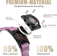 AirTag Dog Collar - Leather Dog Collar with Airtag Holder | IP68 Waterproof AirTag Holder with Metal Buckle, Comfortable GPS Dog Collars Tracker for Medium Large Dogs (Rose Gold, XL)