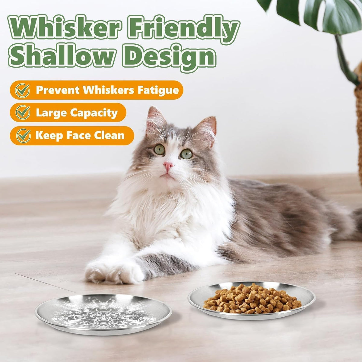 4-Pack Stainless Steel Cat Food Bowls, Whisker-Friendly Plates – Essentials for Cats - 2 - image 4