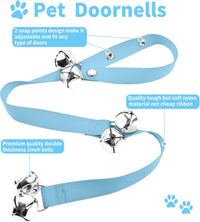 2 Pack Dog Doorbells, Pet Training Bells for Go Outside Potty Training and Communication Device - Light Blue - image 2