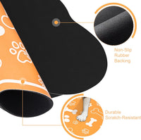 Dog Cat Food Mat, Rapid Absorbent Pet Feeding Mat - 29"L x 17"W / Bone Shaped Orange - image 3