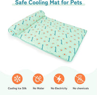 PUMYPOREITY Cooling Dog Bed, Pet Cooling Mat with Pillow - Large / Green - image 2