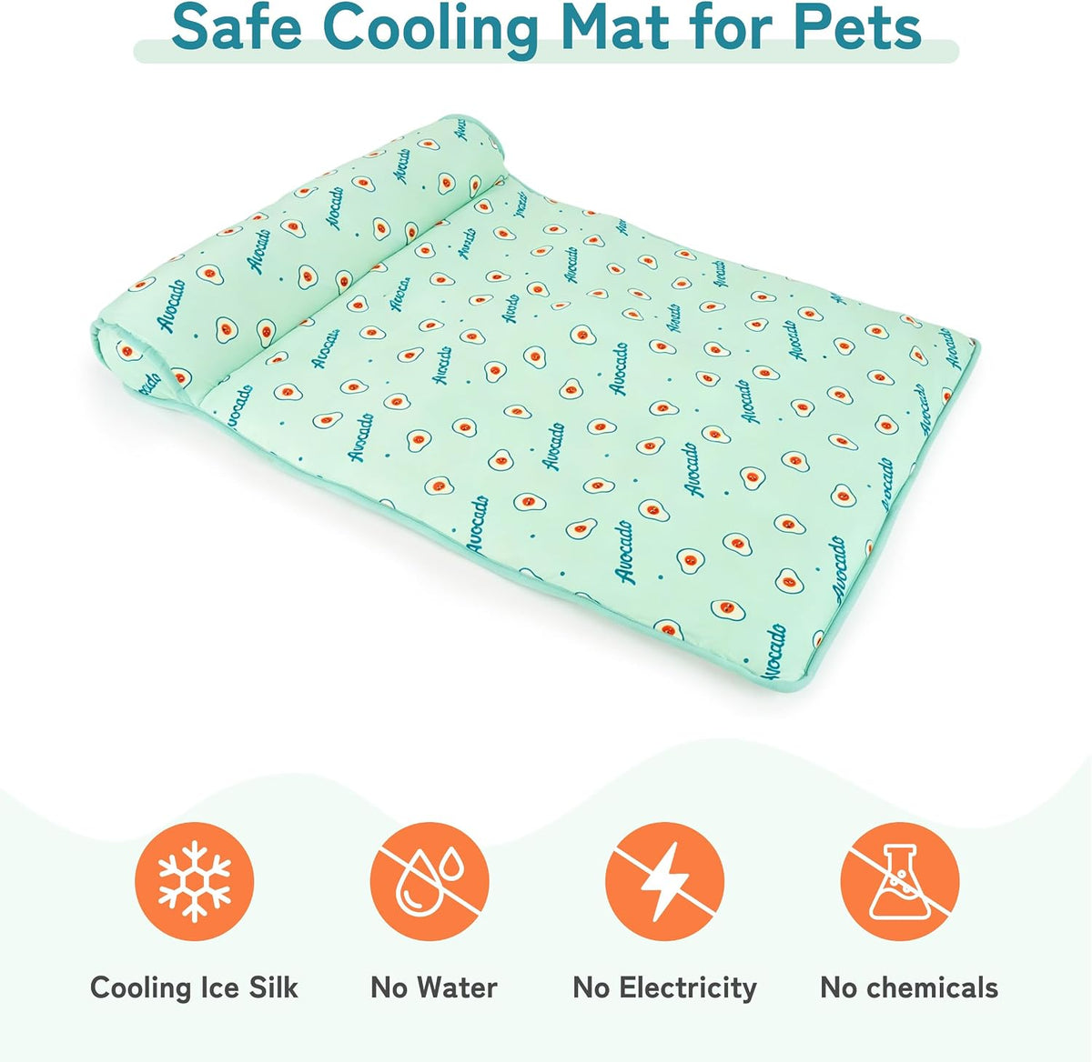 PUMYPOREITY Cooling Dog Bed, Pet Cooling Mat with Pillow - Large / Green - image 2