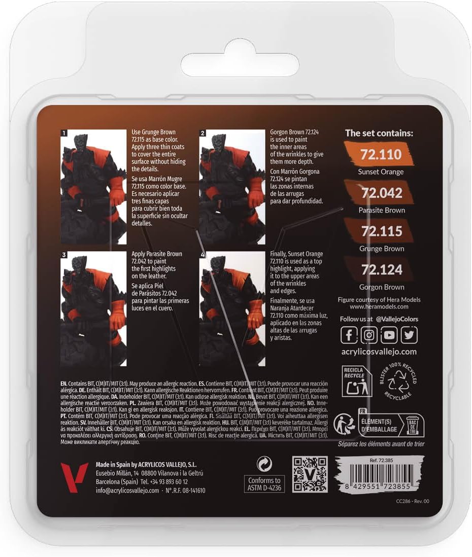Vallejo, Game Color, 4 Bottles x 0.6 fl.oz. - Leather Color Set - image 2
