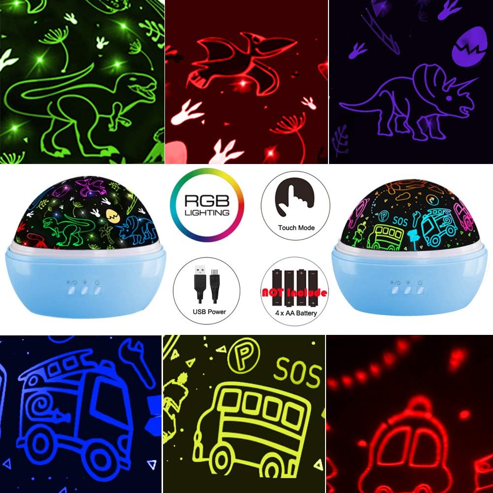 Dinosaur Night Light Toys for 3-8 Year Old Boys - Blue - image 2