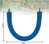 U-Shaped Large Parrot Perch, Quartz Bird Perch for Cage – Essentials for Birds - Small / Blue - image 2