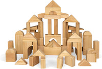 MOD Complete wooden unit blocks, 64 piece set in storage tray