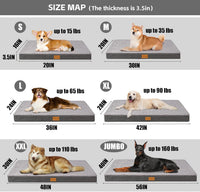 Patas Lague Orthopedic Large Dog Bed Washable Pet Sofa Mat 36''X24'' - 42"L x 28"W x 3.5"Th / Grey - image 2