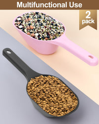 2 PACK Dog Food Scoop,1 Cup Capacity Pet Food Scoop For Dog and Cat – Essentials for Dogs - Black and Pink - image 2