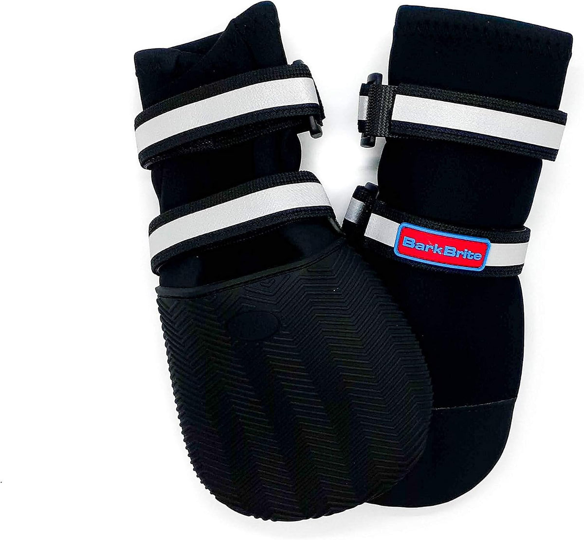 All Weather Neoprene Paw Protector Dog Boots with Reflective Straps - Black / XXL
