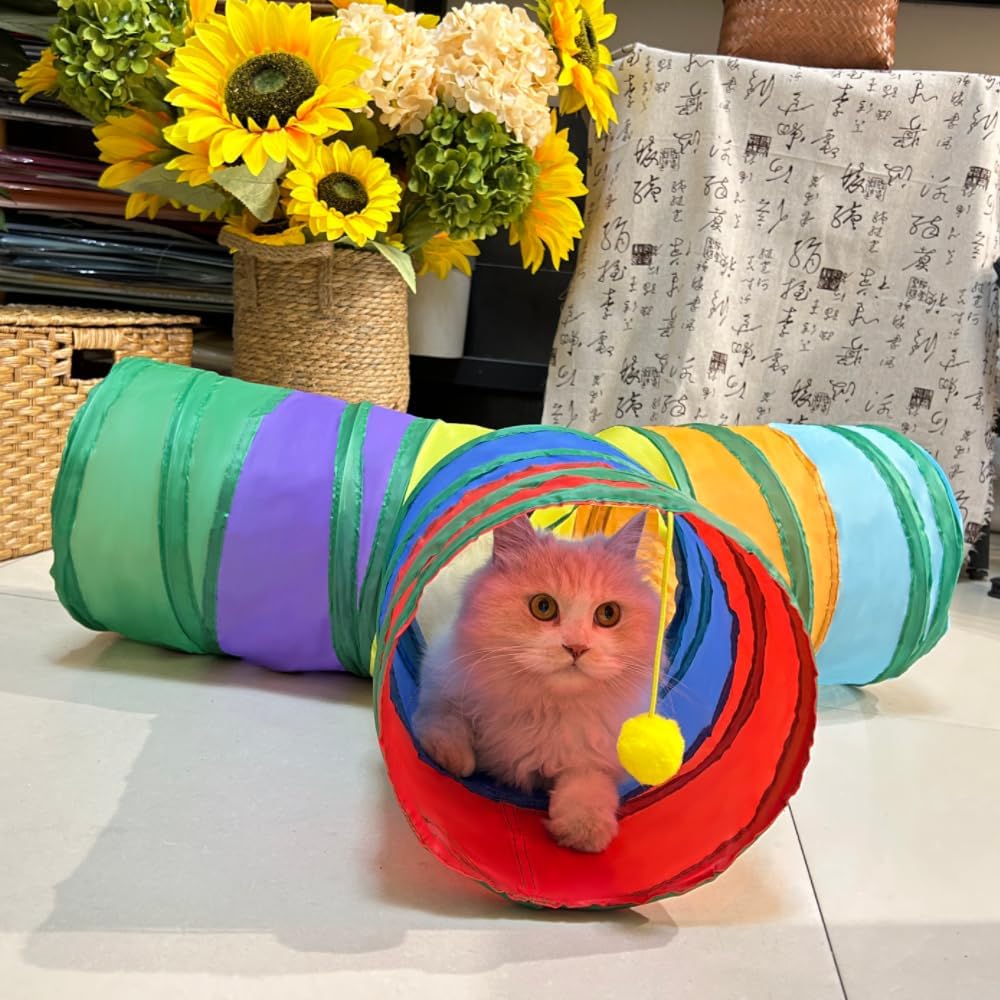 Cat Tunnel Tube Toy 3-Way Collapsible – Essentials for Cats - Rianbow T