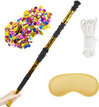 PCFING 30 inch rainbow piñata stick kit with blindfold and rope - view 5