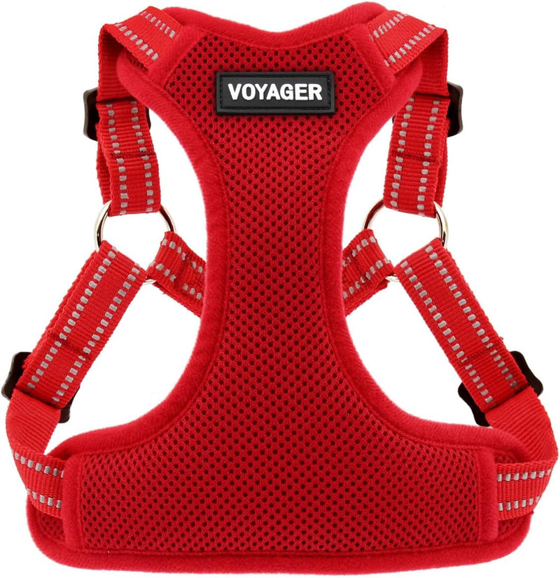 Voyager Step-in Flex Adjustable Dog Harness, Moss Green - Harness (Red) / M