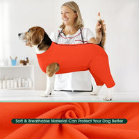 Kuoser Dog Recovery Suit for Rear Legs, Dog Surgical Suit with Pants Cover to Prevent Licking Wounds, Dog Onesie for Surgery Female Spay Male Neuter, Anti Licking Dog Recovery Leg Sleeve, Orange 2XL