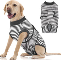 Dog Surgery Suit, Surgical Suit for Dogs, Dog Onesie for Surgery – Essentials for Dogs - Xxl(back:24.8-29.5in,wt:75+lbs) / Grey Stripes