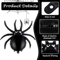 YOTHORN 6 pack black 33 inch spider foil balloons for Halloween - view 11