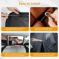 Full-Coverage Dog Seat Cover for Back Seat, 600D Ripstop Dog Hammock for Car,100% Waterproof CarSeat Protector, Suv Cargo Liner for Dogs, Armrest&Child Car Seat Accessible,Install Once,Stay Put
