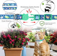 Cat Collar Breakaway, Soft Kitten Collar with Bell, Daisy - Shark Duck Dinosaur (Pack of 3) - image 4