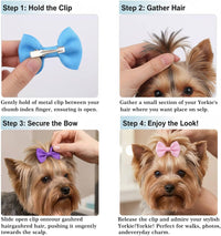Dog Hair Bows Small Puppy Clips for Pet Grooming Accessories Doggy - 2in solid dog hair clips 30 Pairs - image 4