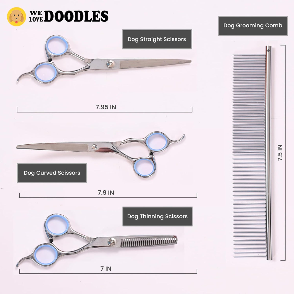 Dog Grooming Scissors Kit, Curved - Long - image 2