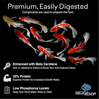 BIG Kahuna Koi Fish Food- 4.5 lbs Jug – Made in The USA - Koi Food Floating Pellets – 3/16" - 1/4" Pellet Size – 32% Protein Fish Food – Rich in Nutrients
