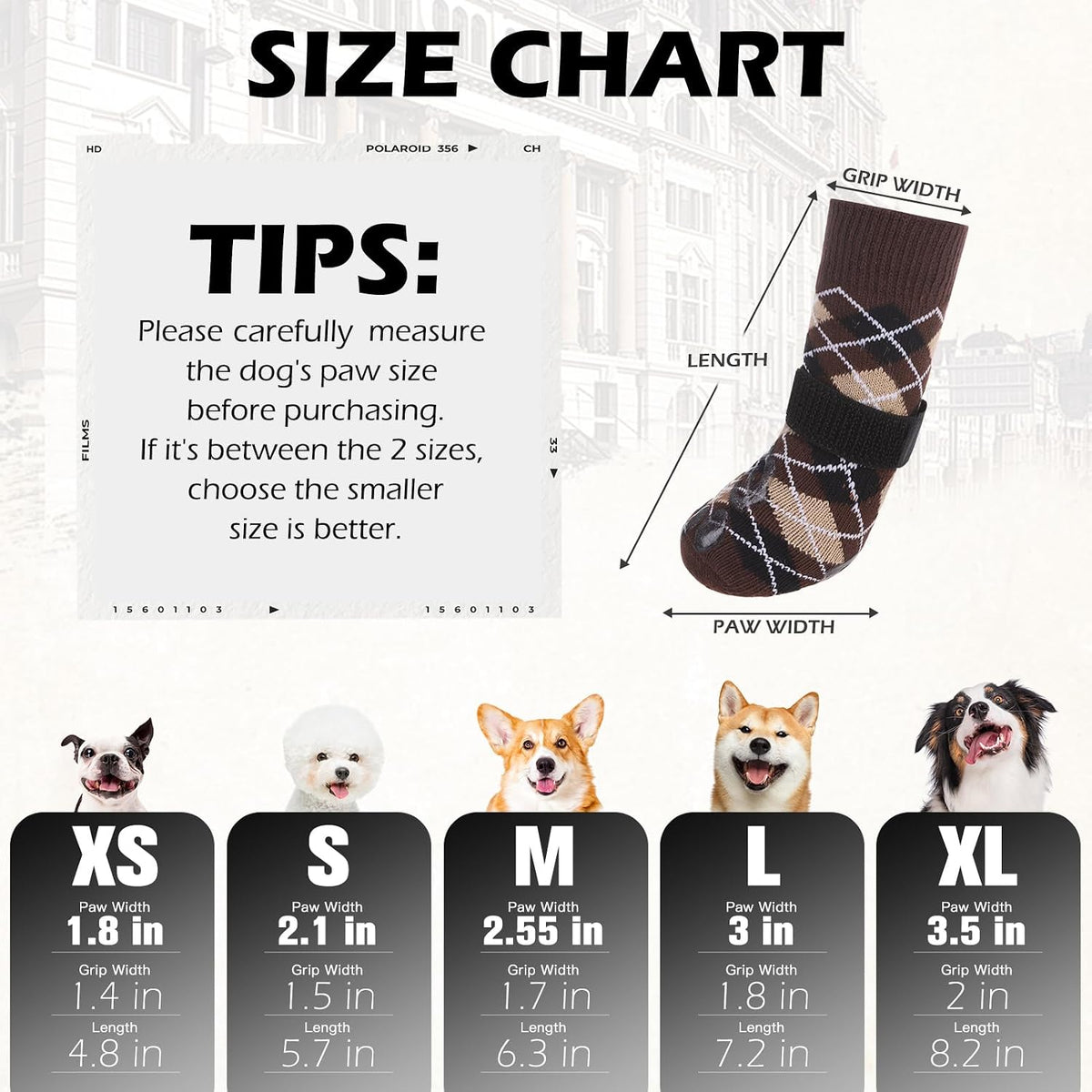 EXPAWLORER Dog Socks to Prevent Licking Paws - Large / Brown - image 2