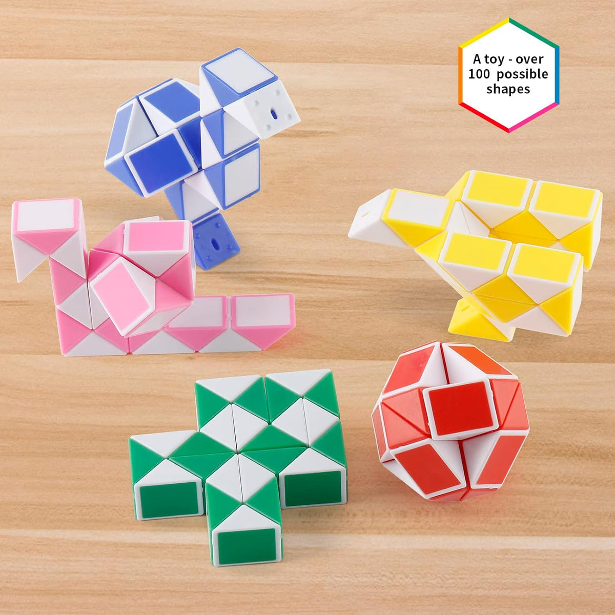 30 Pack Medium Snake Cube Fidget Toys Stocking Stuffers for Kids – Fun for Kids & Family - White 30pcs - image 4