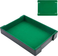Buweeo magnetic folding PU leather dice rolling tray with red felt lining