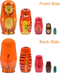 Russian Nesting Dolls, Bear Wooden Stacking Set - Round Lion - image 3
