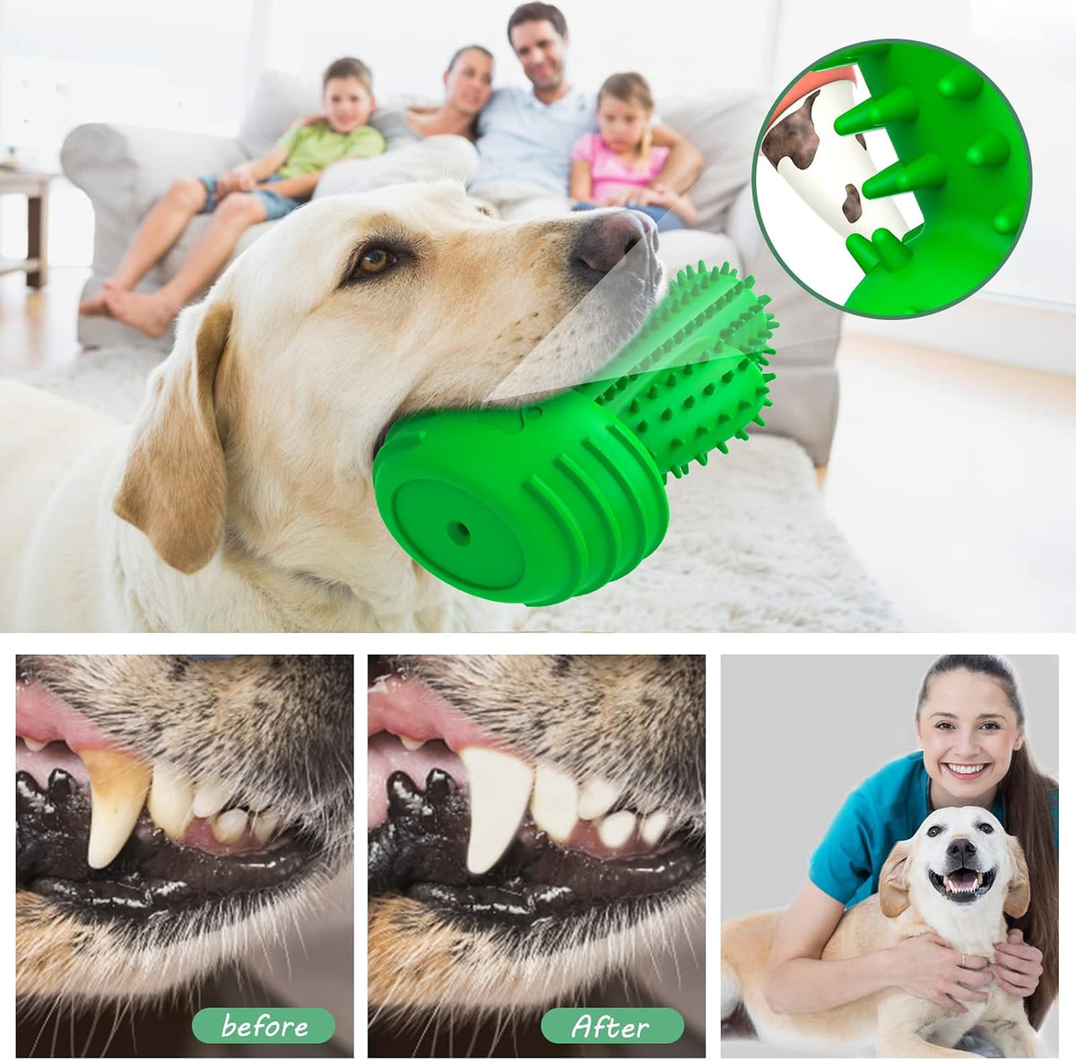 Cactus Dog Chew Toy for Aggressive Chewers - For Large Dog / Green - image 3