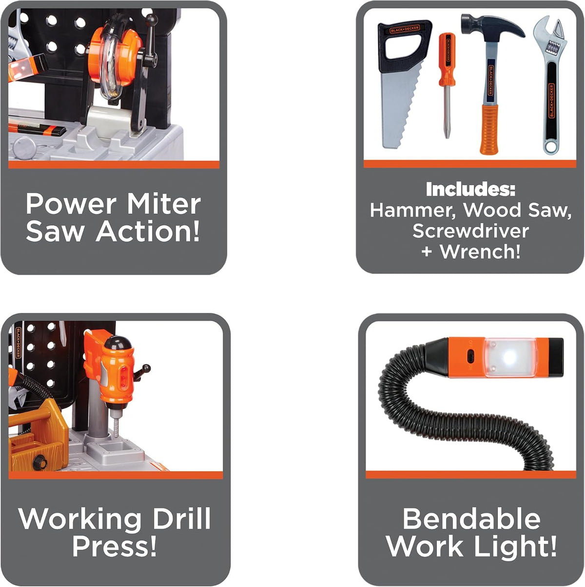 Black+Decker Kids Workbench, Power Tools Workshop - image 3