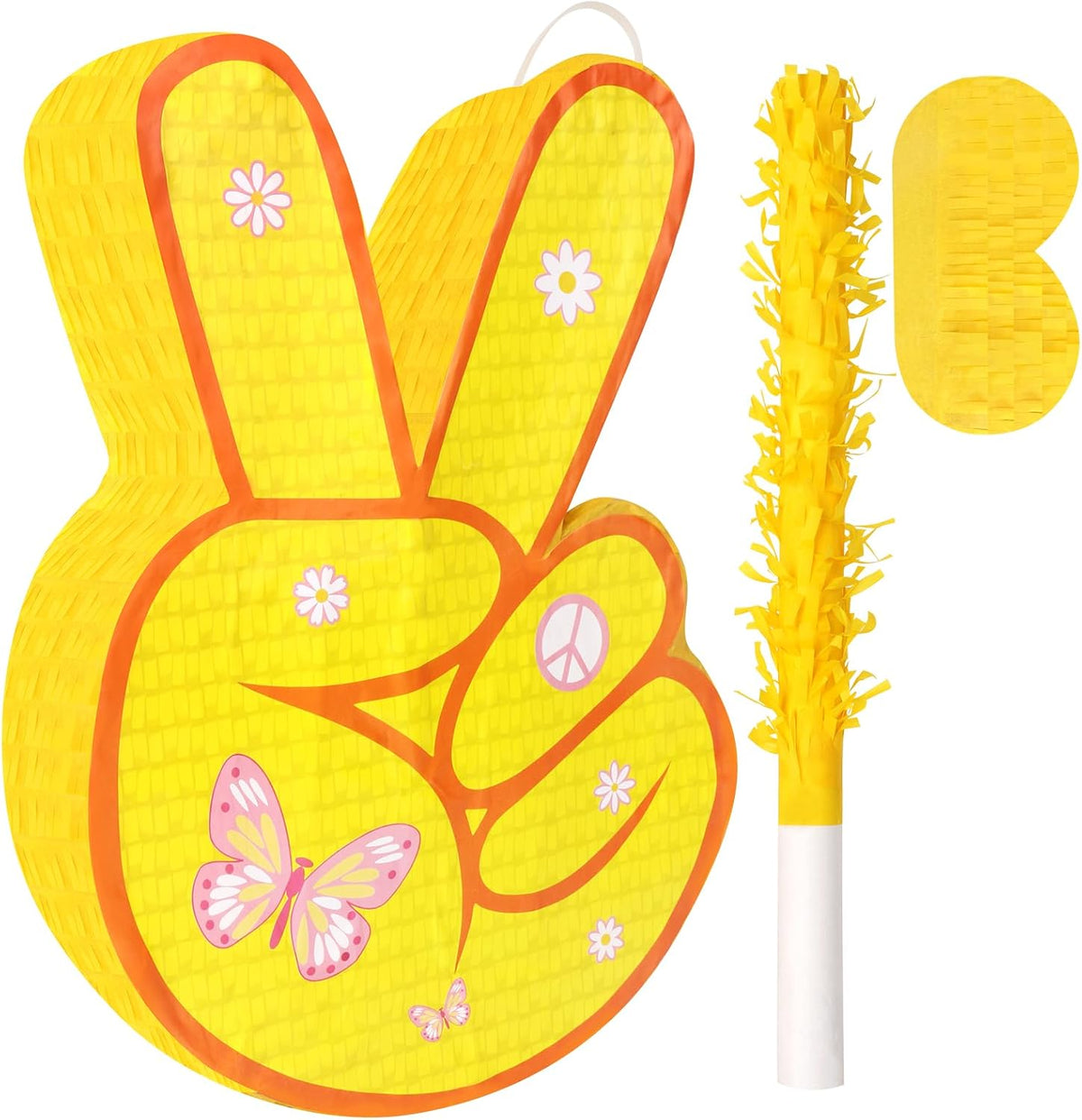 Waenerec boombox pinata with stick and blindfold, colorful radio shape with sequins - view 8