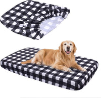 Dog Bed Covers Replacement Washable Elastic Edged 36" x 27" x 6" – Essentials for Dogs - Black Lattice / 36.0"L x 27.0"W x 6.0"Th