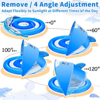 Dolphin Baby Float with Canopy UPF50+ for Age 6-36 Months Infant - Blue - image 2