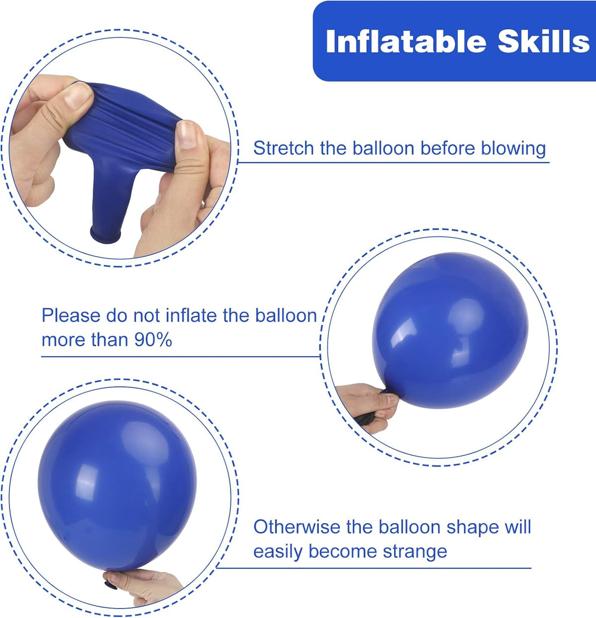 RUBFAC Gold Balloons Different Sizes Chrome Gold Balloon Arch Kit - Royal Blue - image 3
