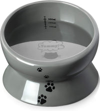 Y YHY Cat Bowl Anti Vomiting, Raised Food Bowls - 15oz / Grey