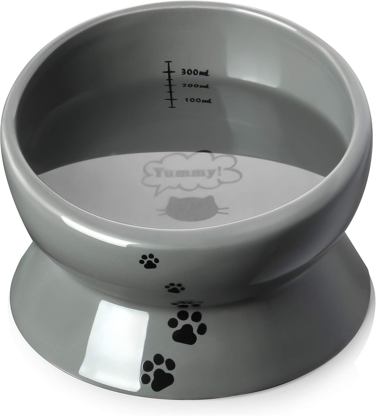 Y YHY Cat Bowl Anti Vomiting, Raised Food Bowls - 15oz / Grey