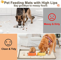Dog Food Mat 36"x24" - Silicone Dog Mat for Food and Water Large Pet Feeding Mats with Residue - Sand / 36"L x 24"W - image 2