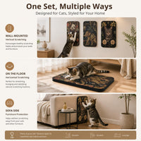 Cat Wall Scratcher, Art Cat Scratching Board for Indoor Cats – Essentials for Cats - Elephant & Cat & Panda - image 4
