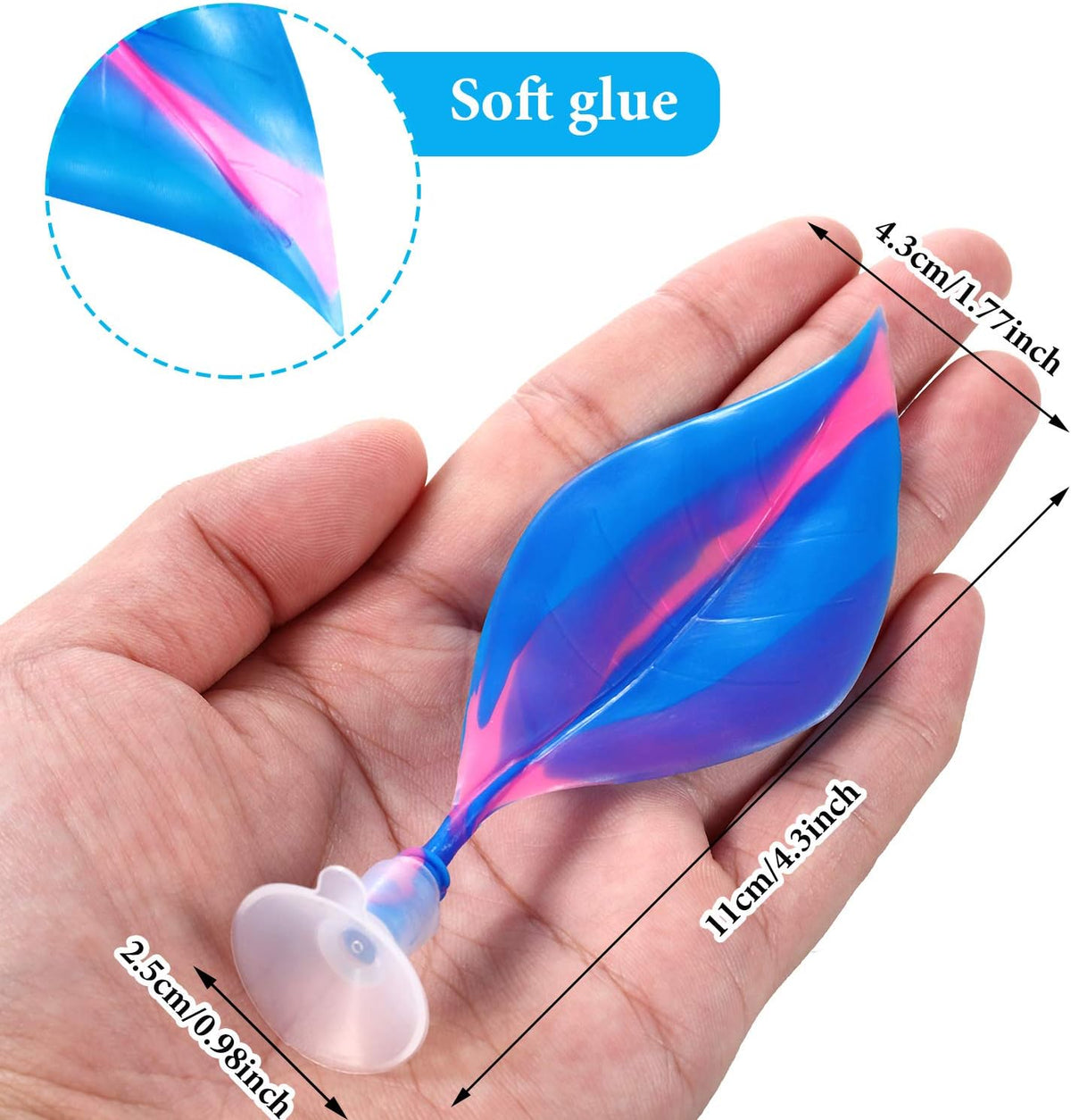 WILLBOND 2 Pcs Blue Pink Silicone Betta Fish Bed Leaf Hammock Betta - Blue - image 2