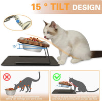 Aivituvin Elevated Dog Bowls, 15°Tilted Raised Cat Food Bowl - Small - image 3