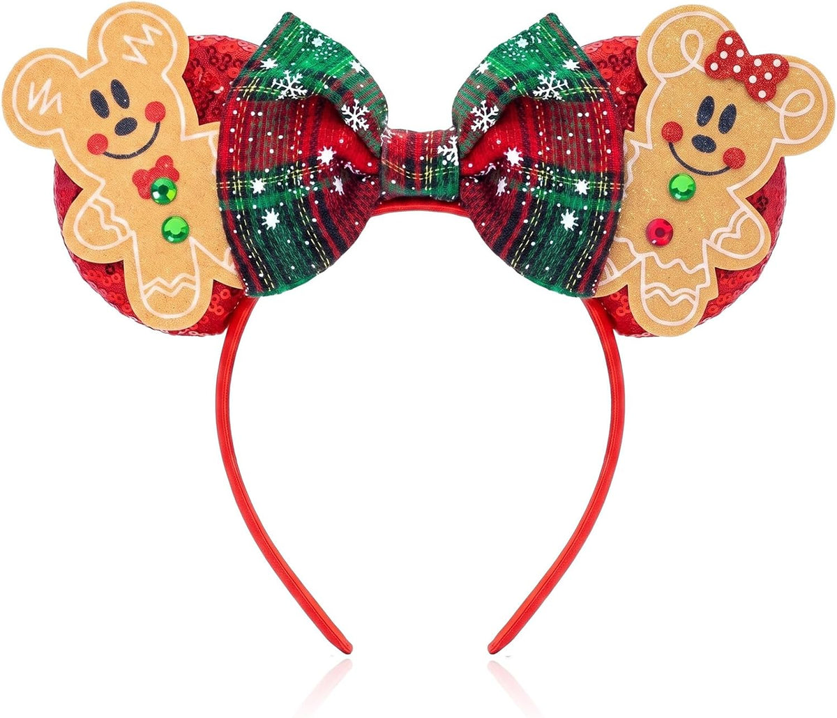 LYLIN Birthday Mouse Ears, Mouse Ears Headband for Women Girls – Fun for Kids & Family - Gingerbread Man