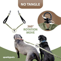 Active Pack Hands Free 2 Dogs Leash Medium & Large - Olive Green / 2 dogs M/L - image 4