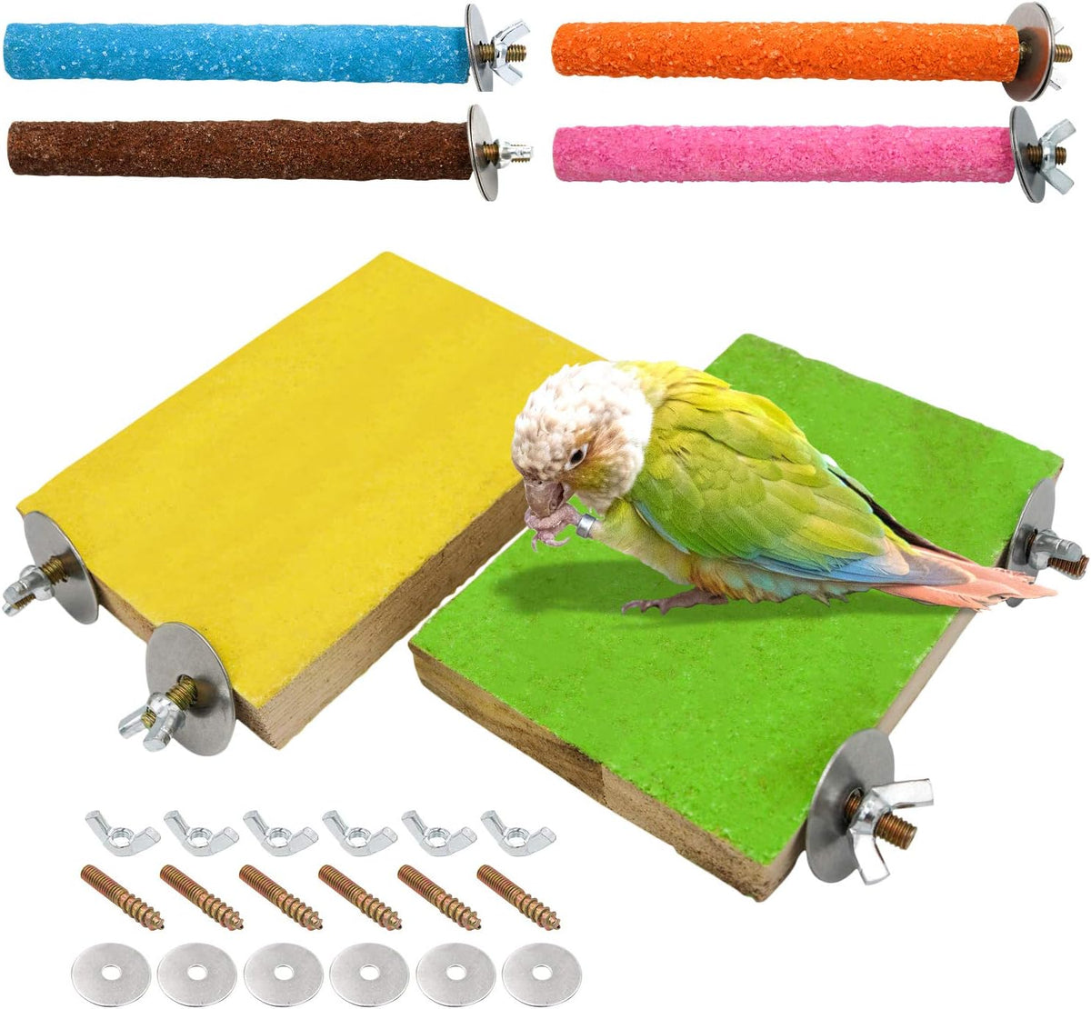 6 Pcs Bird Perch Stand Toy - 6 Pcs