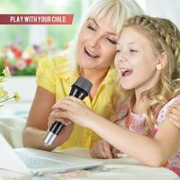 Jerify 6 pack of black plastic toy microphone props with silver tops for kids - view 4