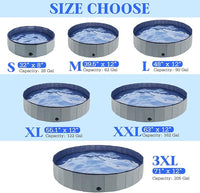 Foldable Dog Bath Swimming Pool Plastic Kiddie Pool Professional Tub Collapsible Grooming Bathtub for Pets Kids Baby and Toddler, 39.5 x 12 Inches Gray