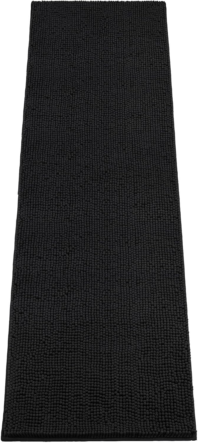 Absorbent Dog Door Mat for Muddy Paws - 72"L x 24"W x 1" Th / Black