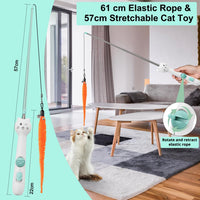 TBTeek Cat Toys, Rechargeable, 3 Light Modes & 5 Fun Patterns – Essentials for Cats - 1pc red light with fish pole - image 4